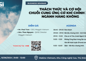 Mời tham dự Hội thảo “Thách thức & Cơ Hội –  Chuỗi cung ứng Cơ khí chính xác Ngành Hàng không