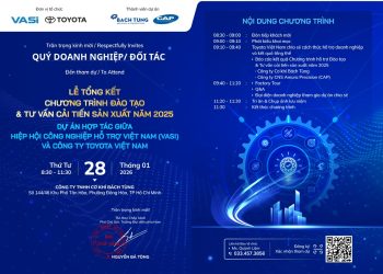 Mời tham dự Lễ Tổng kết Chương trình tư vấn cải tiến sản xuất (VASI x Toyota) năm 2025 tại Tp.HCM